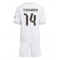 Stroje piłkarskie Real Madrid Aurelien Tchouameni #14 Koszulka Podstawowej dla dzieci 2025-26 Krótki Rękaw (+ szorty)